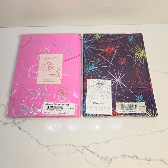 Paperchase Pure Silk Address Books - Set of 2 - Picture 2 of 2